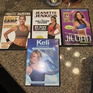 Lot 4 Denise Austin-Jillian Michaels-Keli Roberts Jeanette Jenkins Excercise DVD